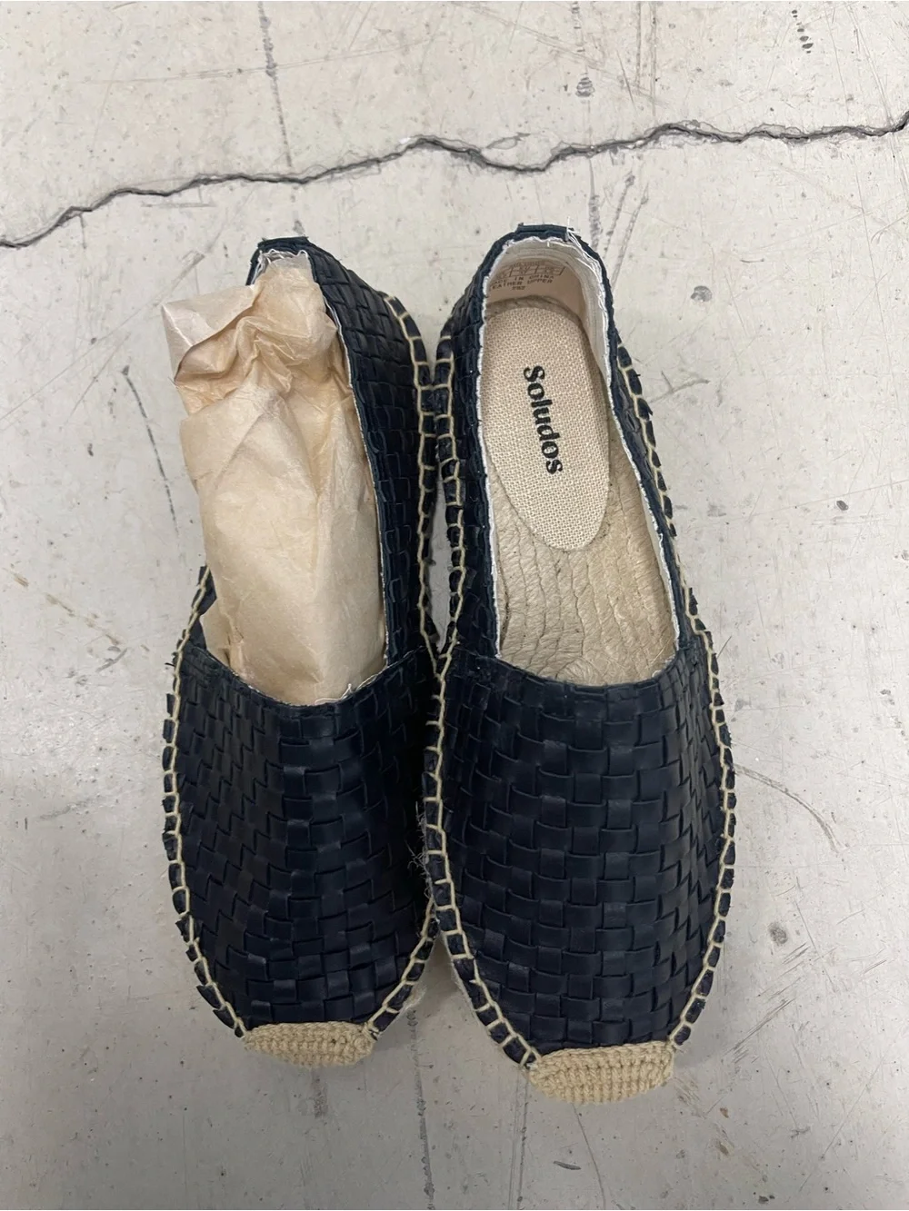 Soludos Black Woven Espadrille Slip-On Shoes
